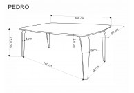 Stół nierozkładany 160 cm Pedro, stół do jadalni, stół 160 cm, stół orzech, stół pedro
