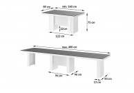 stół rozkładany na 20 osób Largo - 160 - 400 cm, wymiary, stół do jadalni largo