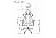 Fotel do komputera Alister, fotel gamingowy szary Alister, fotel dla gracza, fotel młodzieżowy