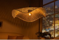 lampa wisząca z bambusa Organic Living, lampa wisząca boho, lampa wisząca do salonu Organic Living