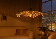 lampa wisząca z bambusa Organic Living, lampa wisząca boho, lampa wisząca do salonu Organic Living