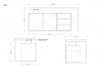 Biurko z komodą Neil, biurko do gabinetu z komodą Neil, biurko z komodą, biurko 140 cm