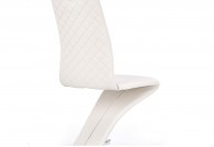 krzesło, krzesła, krzesło do jadalni, krzesło do salonu, krzesło ekoskóra, biały, chromowane, tył pikowany