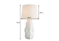 Lampa stołowa biała Luell 65 cm, biała lampa na komodę Luell, lampa do salonu