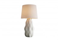 Lampa stołowa biała Luell 65 cm, biała lampa na komodę Luell, lampa do salonu