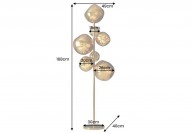 Lampa stojąca złota Liquid Gold, lampa podłogowa, lampa do salonu złota Liquid Gold