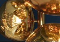Lampa stojąca złota Liquid Gold, lampa podłogowa, lampa do salonu złota Liquid Gold