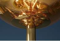 Lampa stojąca złota Liquid Gold, lampa podłogowa, lampa do salonu złota Liquid Gold