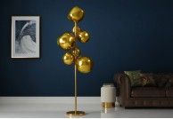 Lampa stojąca złota Liquid Gold, lampa podłogowa, lampa do salonu złota Liquid Gold
