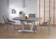 stół rozkładany, stół nowoczesny, stół do salonu, stół do jadalni, szary stół, rozłożony