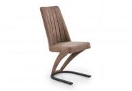 krzesła do salonu, krzesła do jadalni, krzesła brązowe, nowowczesne krzesła, krzesła z ekoskóry