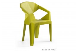 Kolorowe krzesła plastikowe muze