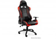fotele gamingowe, fotel gamingowy dynamiq v5, wygodne fotele do komputera, czarno-czerwony fotel do komputera