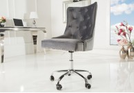 fotel obrotowy, krzesło na kółkach, krzesło biurowe, krzesło szare obrotowe,fotel z aksamitu
