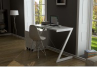 biurko do komputera, szklane biurko komputerowe, biurko ze szklanym blatem, stelaż biały