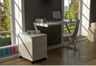 biurko do komputera, biurko komputerowe, biurko z blatem szklanym, stelaż biały,