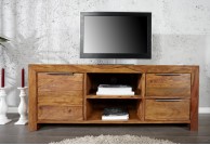 Szafka pod telewizor z szufladami, drewniana szafka pod telewizor z szufladami, palisander,brązowa szafka rtv