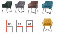 krzesła do jadalni, krzesła kuchenne, krzesła tapicerowane, krzesła z aksamitu Milano