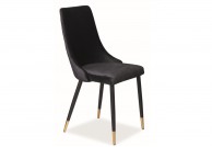 czarne krzesło z aksamitu piano velvet