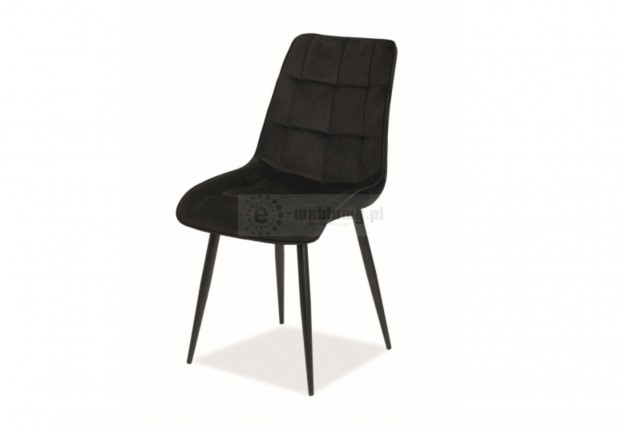  czarne  krzesło z aksamitu chic velvet
