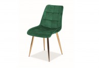 zielone krzesło z aksamitu chic velvet ze złotymi nogami