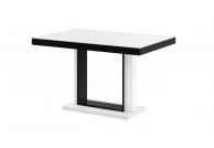 biało czarny stół lakierowany quadro, stół w połysku,nowoczesny stół do salonu quadro, rozkładany stół quadro