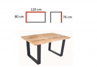 drewniany stolik kawowy, stolik z drewna mango 120 cm,stolik kawowy iron craft