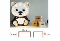 lampka stojąca do pokoju dziecka panda, lampka dla dziecka, lampki dla dzieci,drewniana lampka panda,lampki