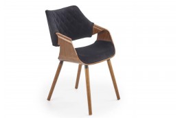 Krzesło z tkaniny velvet, sklejki oraz litego drewna Carmel, krzesła do salonu