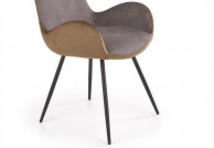 krzesło szaro brązowe artie,  krzesła z tkaniny velvet artie, krzesła do salonu