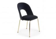 krzesła z tkaniny velvet ze złotymi nogami w stylu glamour arry