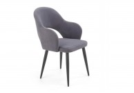 krzesło z tkaniny aksamitnej w kolorze szarym Blase, krzesło do salonu z aksamitu