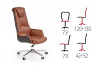 brązowy fotel biurowy obrotowy calvano, fotel gabinetowy calvano