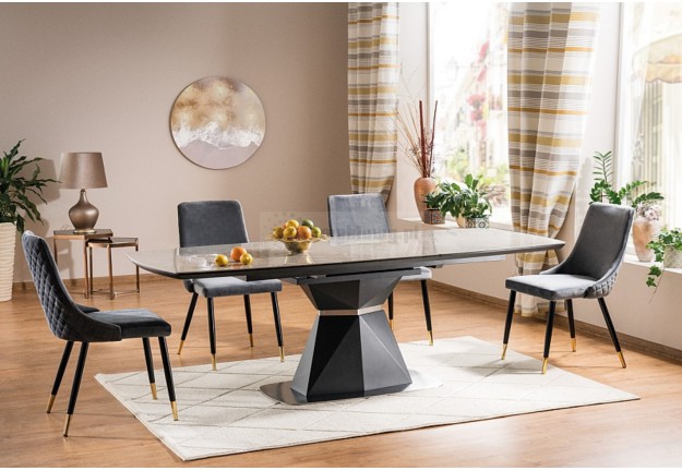 nowoczesny stół do salonu cortez, szary stół cortez,stół z efektem marmuru, stół 210x90