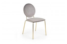 Szare krzesło tapicerowane ze złotymi nogami mrs grey