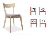 drewniane krzesło w kolorze dab miodowy nelson, krzesło z szarym siedziskiem nelson