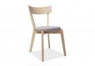 drewniane krzesło w kolorze dab miodowy nelson, krzesło z szarym siedziskiem nelson