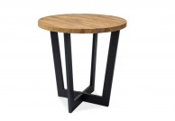 drewniany stół cono 90 cm, stół z drewna litego dębowego, okragły stół drewniany cono