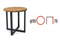 drewniany stół rolf 90 cm, stół z drewna litego dębowego, okragły stół drewniany rolf