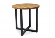 drewniany stół rolf 90 cm, stół z drewna litego dębowego, okragły stół drewniany rolf