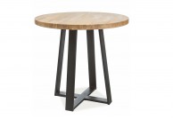 drewniany stół vasco 90 cm, stół z drewna litego dębowego, okragły stół drewniany vasco