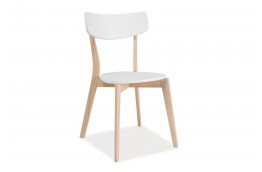 Krzesło w stylu skandynawskim biały + dąb bielony tibi