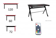 biurko dla gracza z podświetlanym blatem Dynamiq V8, biurko gamingowe Dynamiq V8