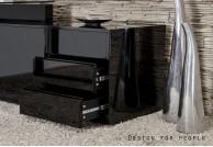 czarne biurko z szafką marin, funkcjonalne biurko czarne unique, biurko czarne marin