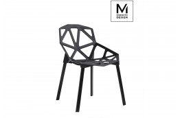 Ażurowe krzesło split mat czarne i białe