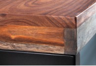 drewniane biurko do komputera smoke, biurko 120x60 smoke z drewnianym blatem
