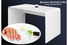 Białe biurko manicure w wysokim połysku 130 cm