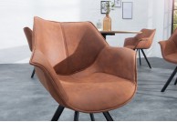 nowoczesne krzesła z mikrofibry brązowe i szare, krzesła wygodne do salonu dutch