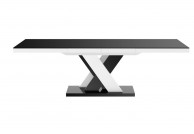 rozkładany stół w wysokim połysku xenon lux, stół czarno biały lakierowany xenon lux, stoły rozkładane do salonu