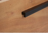 ława z drewna akacjowego 110 cm z szufladą straight, drewniany stolik kawowy straight